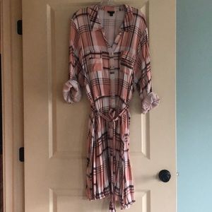 Torrid Pink Plaid shirt dress 5